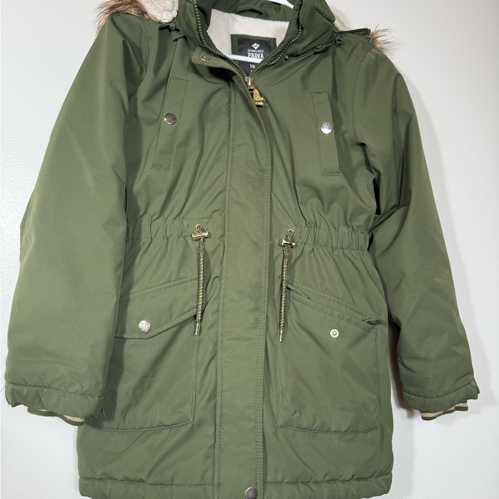Olive Green Kids Raincoat - Picture 3 of 6
